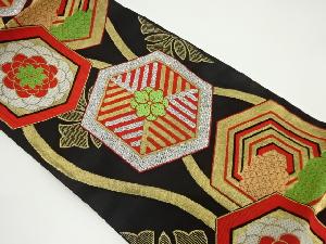 アンティーク　亀甲に菊模様織り出し袋帯（材料）